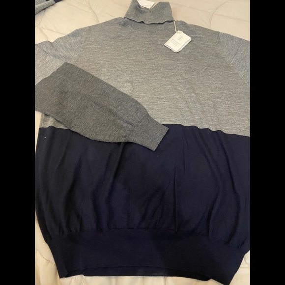 Brunello Cucinelli Men's Wool Cashmere Turtleneck Sz 54 - Picture 3 of 8